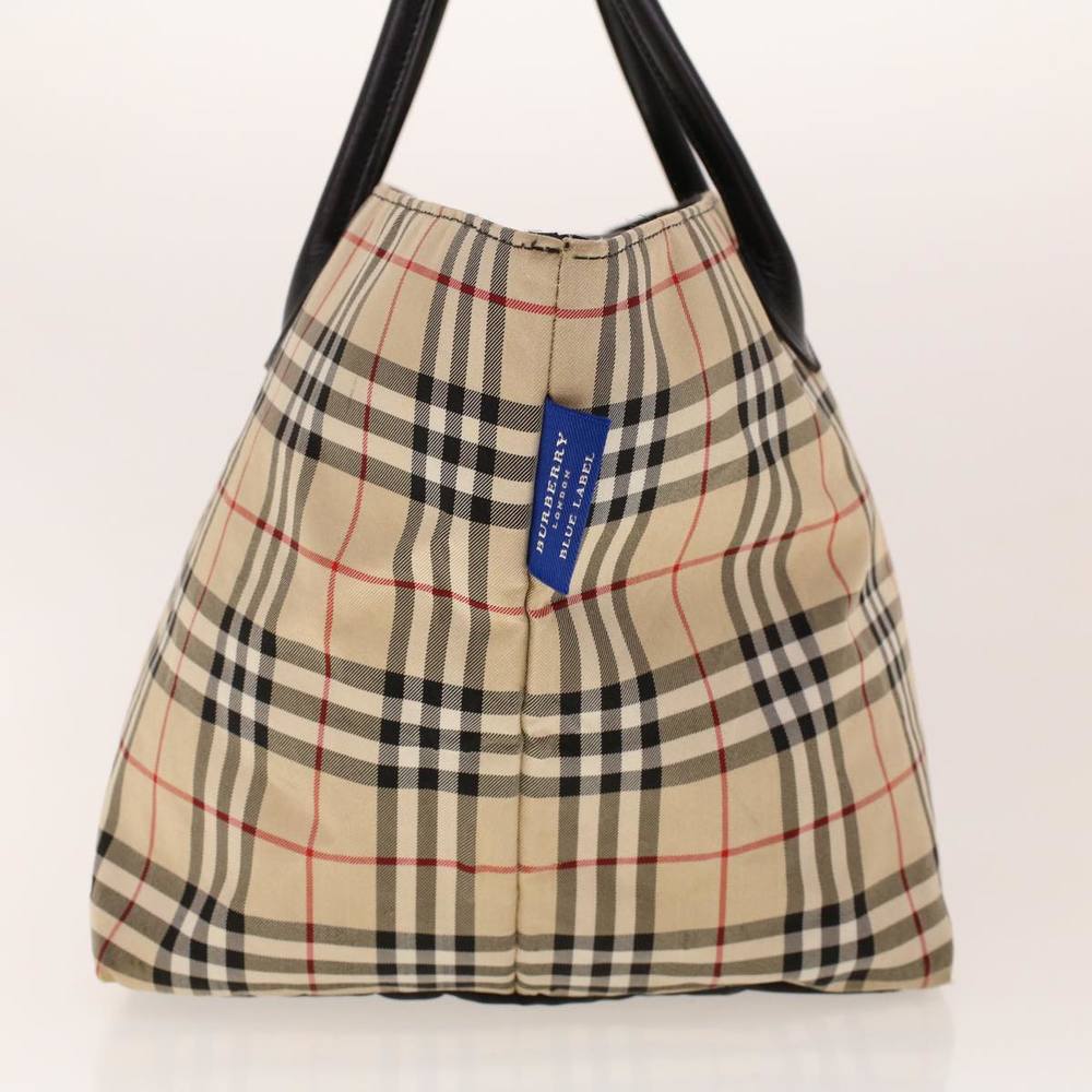 BURBERRY Nova Check Hand Bag Nylon Beige Auth ti1111 - Picture 4 of 16